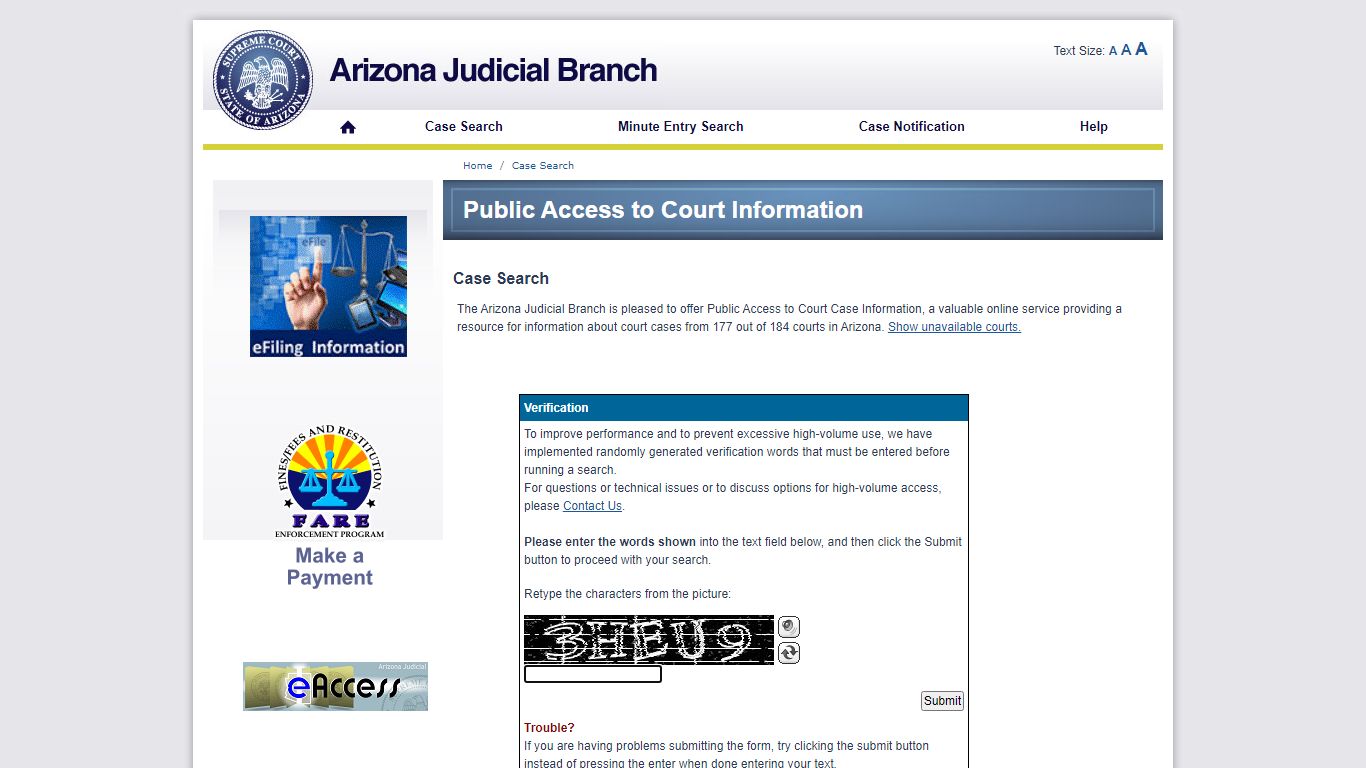 Public Access to Court Information - Arizona