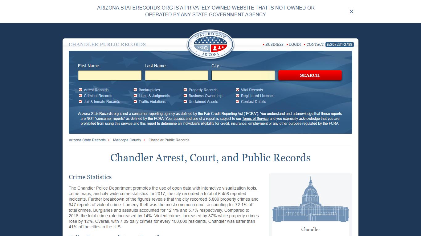 Chandler Arrest and Public Records | Arizona.StateRecords.org